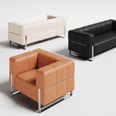 Tofu Single Seater Modern Cubic Office Leather Lounge Sofa - Gavisco Office Furniture